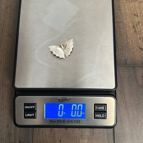 Vintage Estate 1960s Gold and Cream Butterfly Brooch lot B2 - Picture 5 of 5